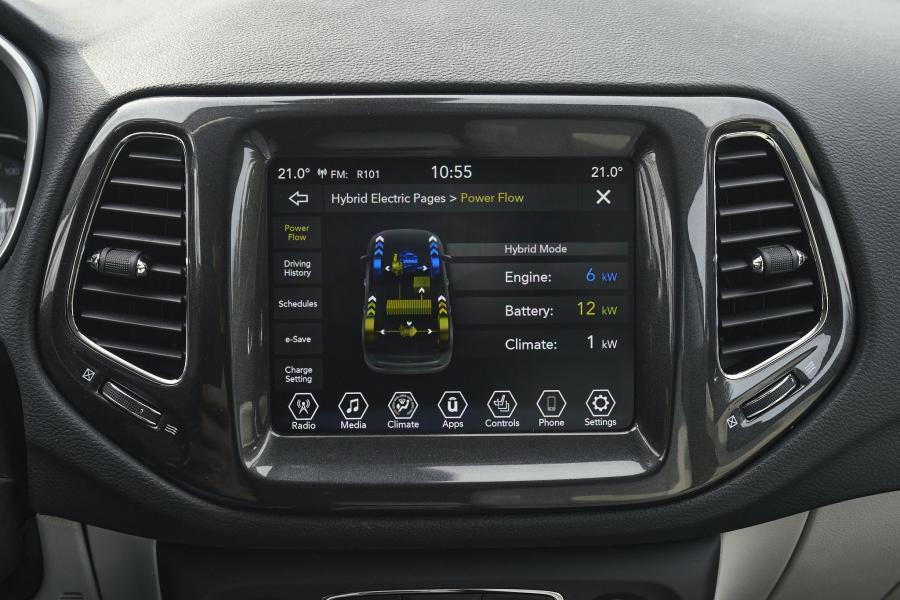 Детали интерьера Jeep Compass Limited 4xe (MP) 2020 года  (EU) (фото 2 из 34)